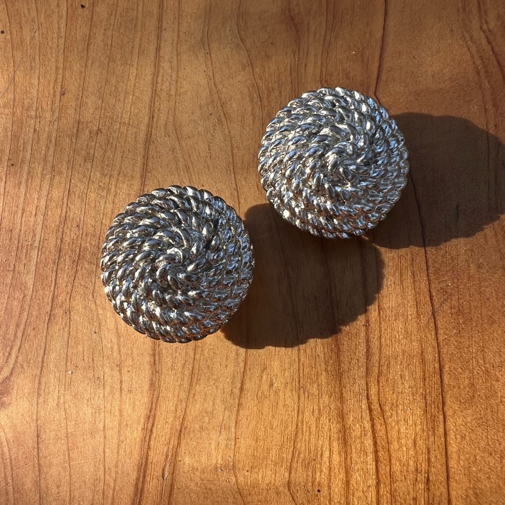 Givenchy Silver Rose Stud Earrings - image 4